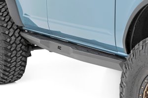 Ford Bronco Rock Sliders - Rough Country - Heavy Duty - Flat Black - '21-'25